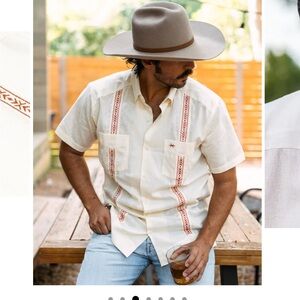 Texas Standard Men’s Guayabera- burnt orange Size M